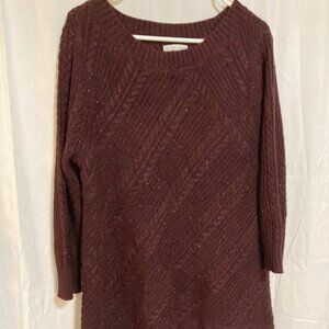 NWOT New York & Co red sparkly sweater